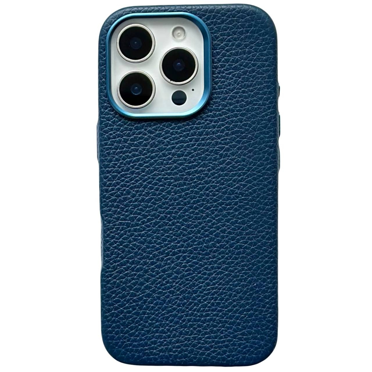Leather Case Textured Magsafe iPhone 15 Pro Max Midnight Blue - 1