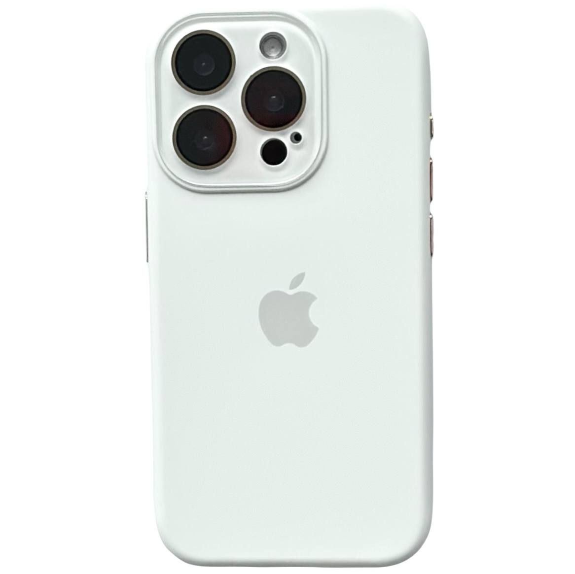 Silicone Metal Buttons iPhone 15 Pro Max White - 1