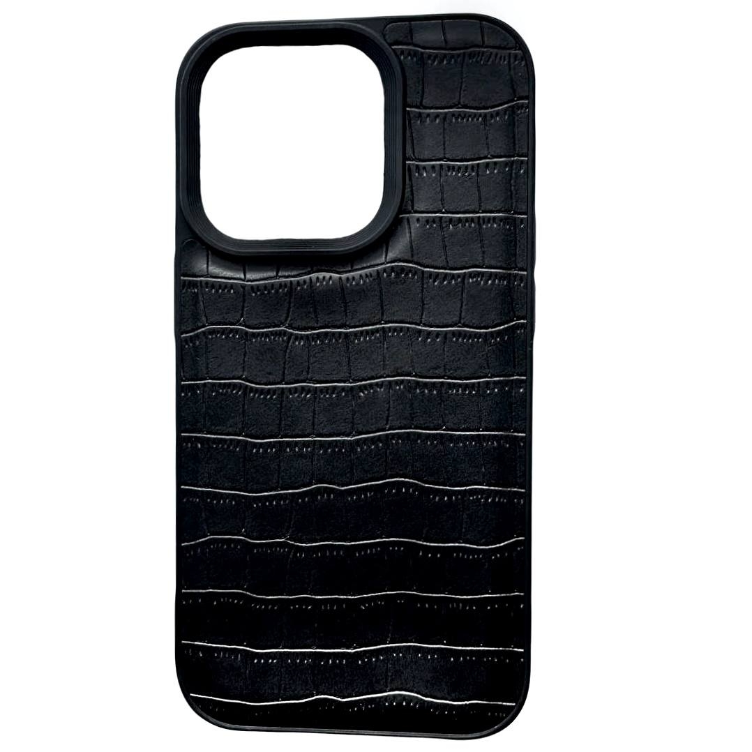 TPU Crocodile Skin iPhone 12/12 Pro Black - 1