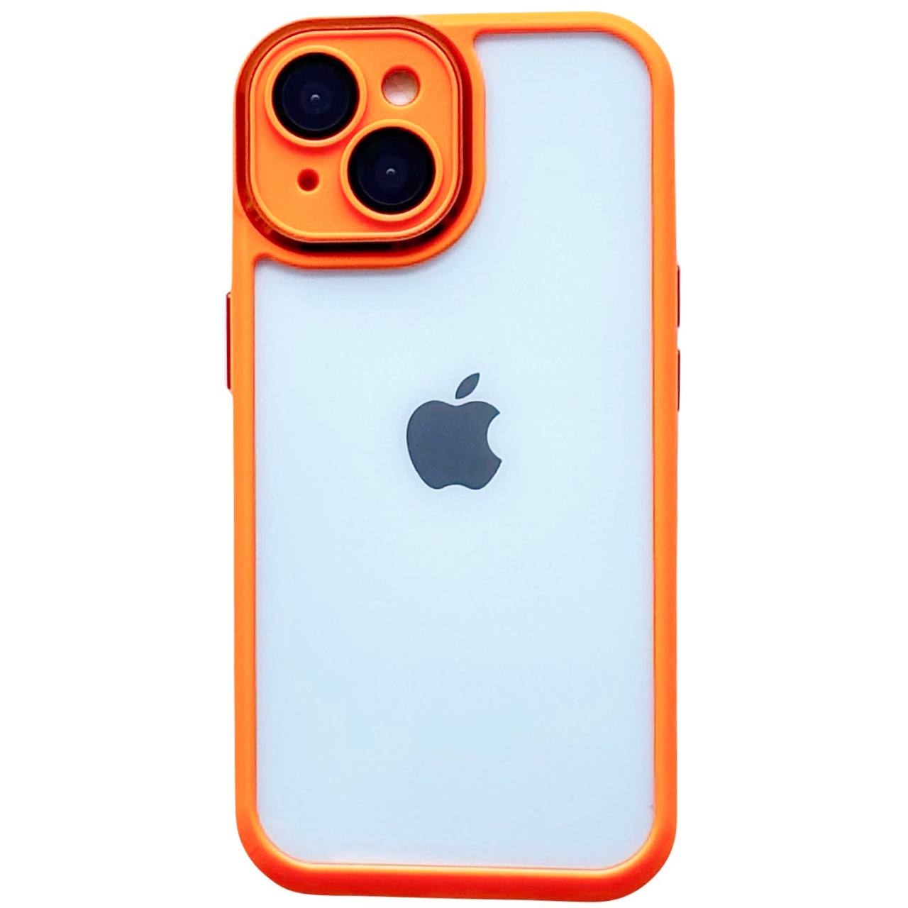 Color Case Glass Camera iPhone 15 Orange - 1