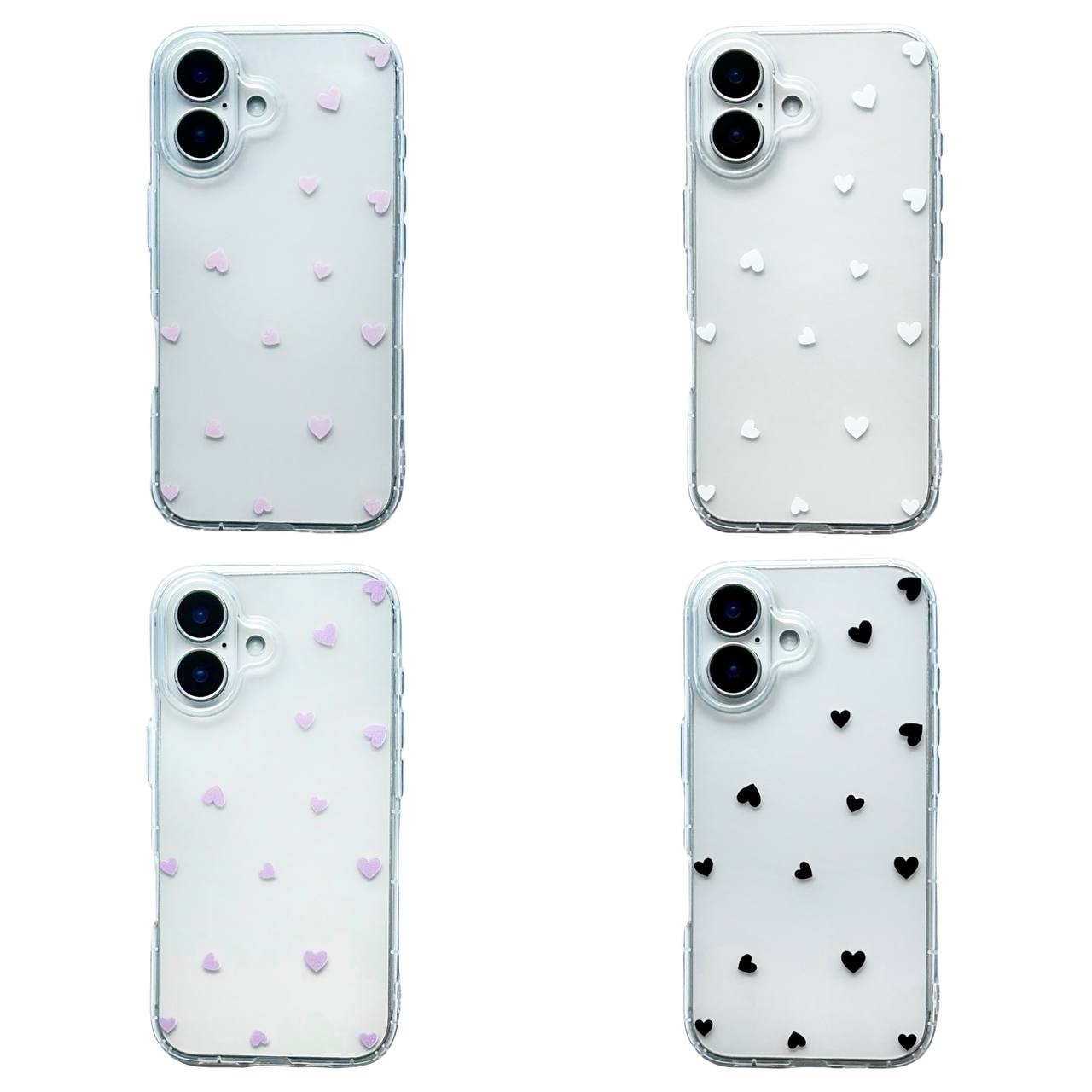 TPU Transparent Hearts iPhone 16 Plus Black - 2