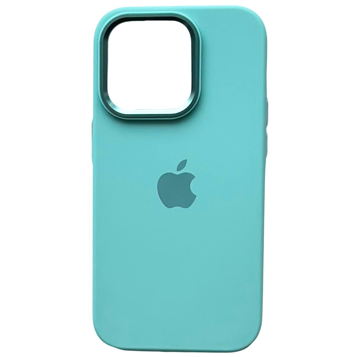 Silicone Case Metal Frame iPhone 15 Pro Max Sea Blue (20) - 3