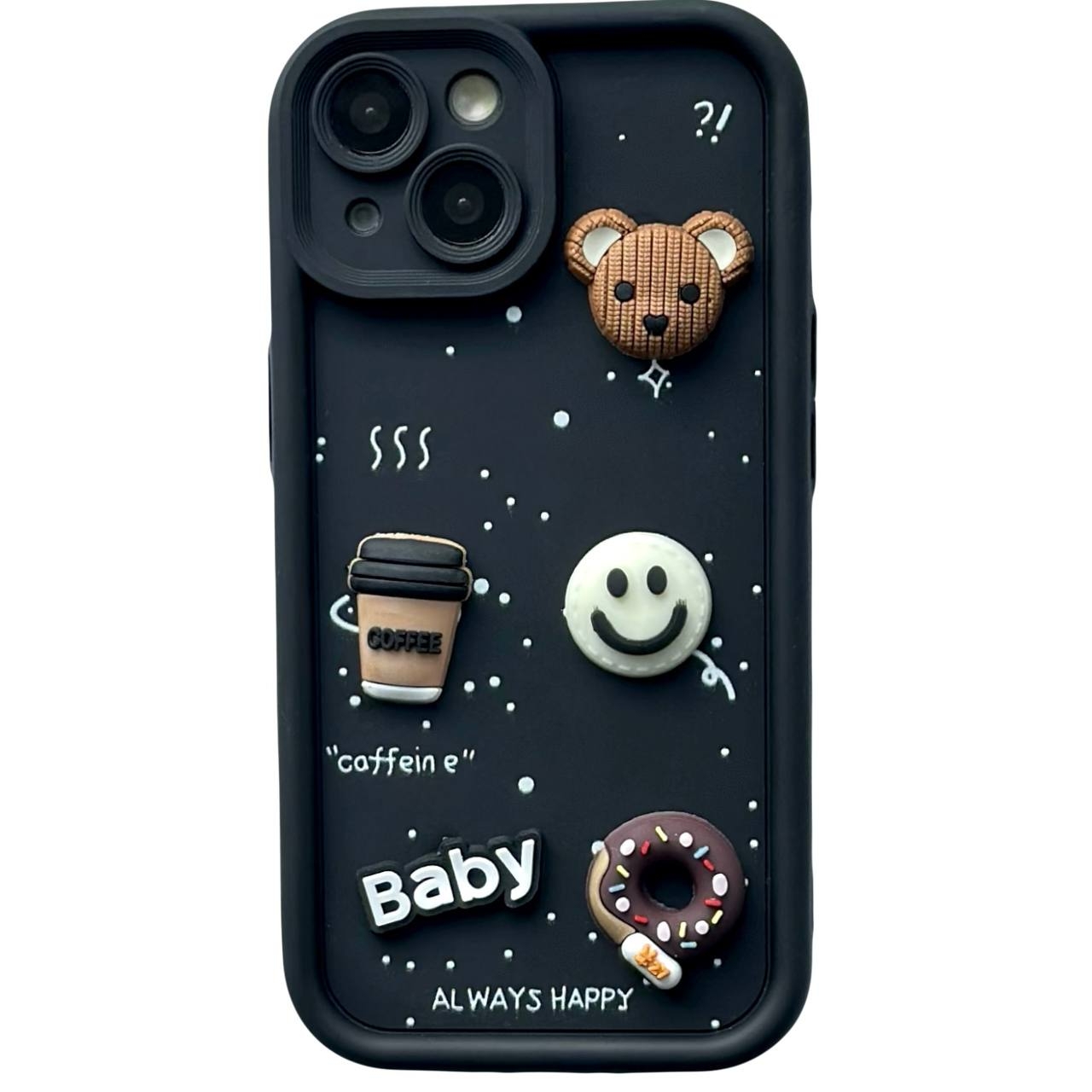 "Always Happy" Case iPhone 13 Black - 1