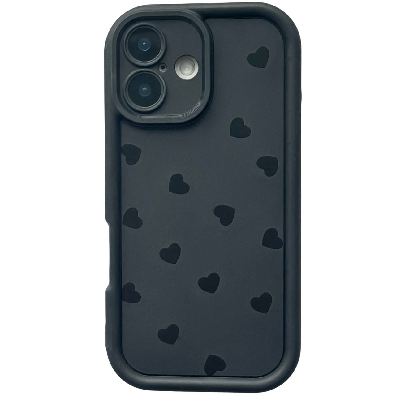TPU Hearts Mini iPhone 16 Black - 1