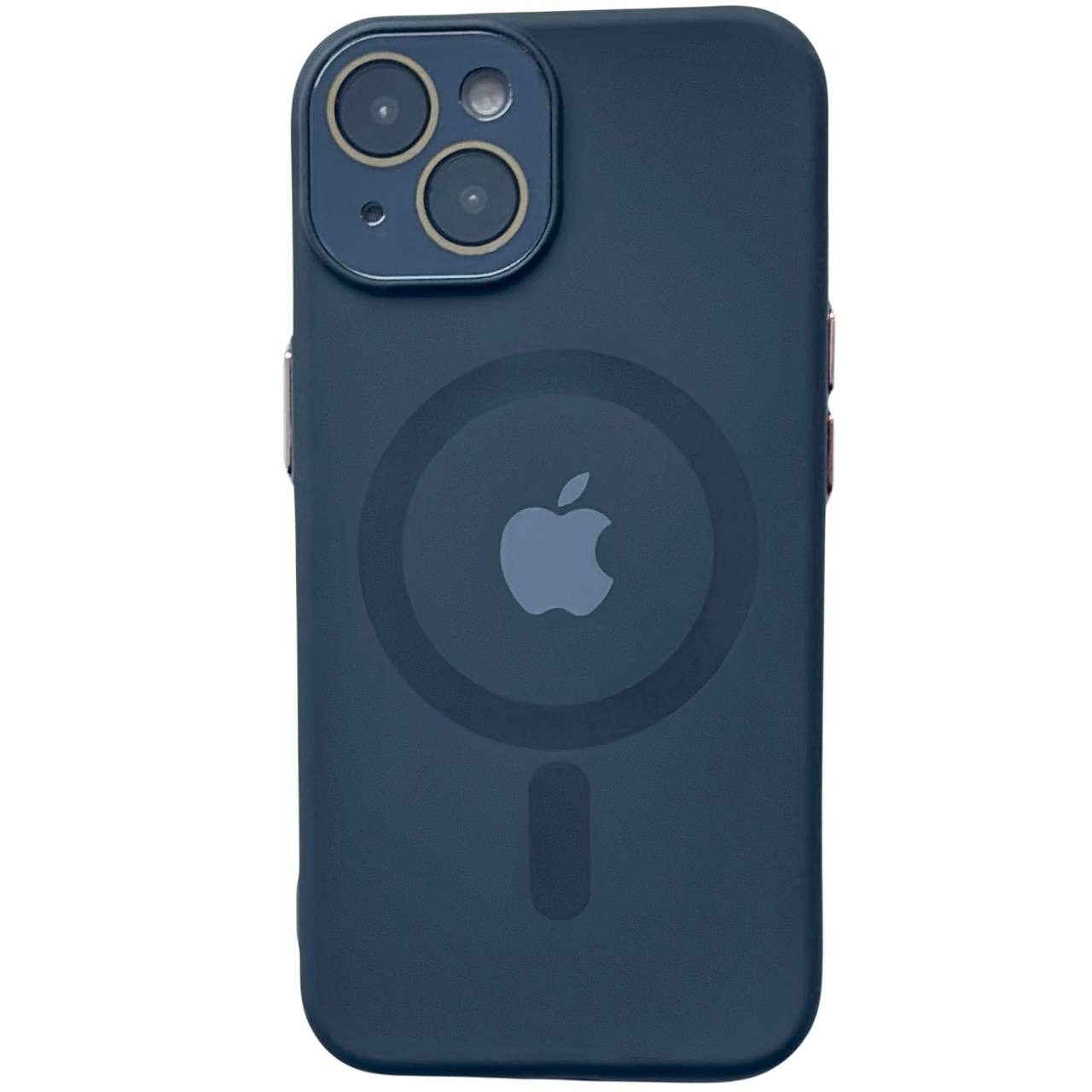 Silicone Metal Buttons Magsafe iPhone 15 Black - 1