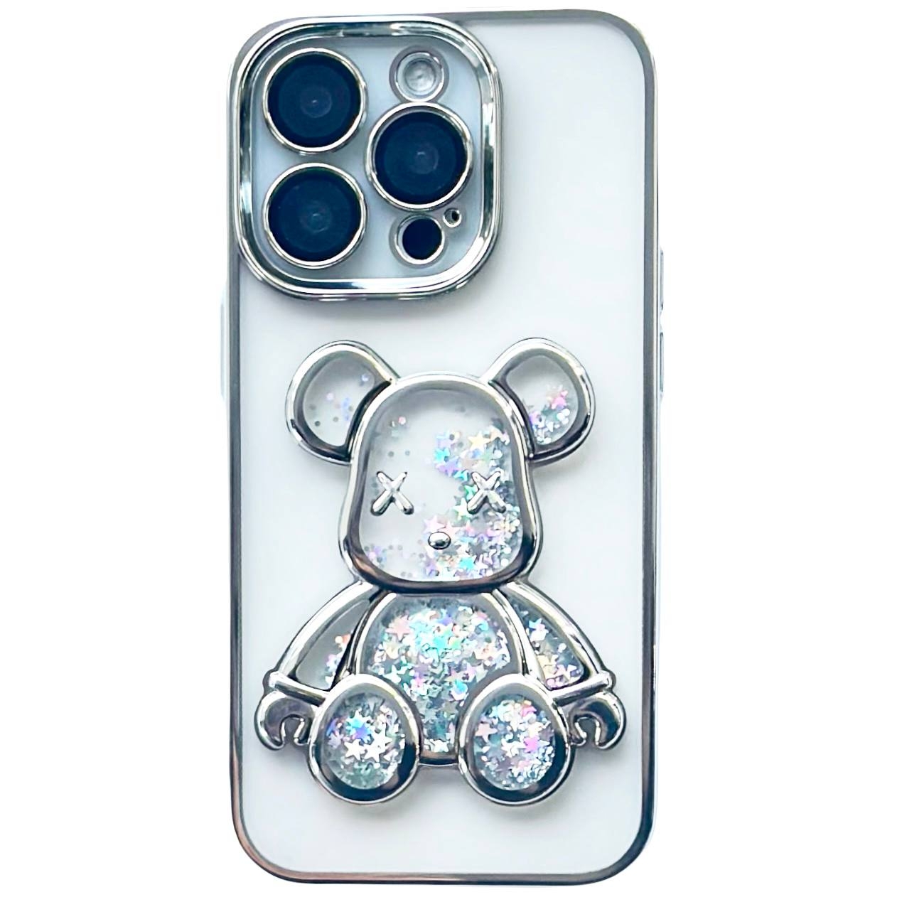 TPU BearBrick Liquid iPhone 14 Pro Silver - 1