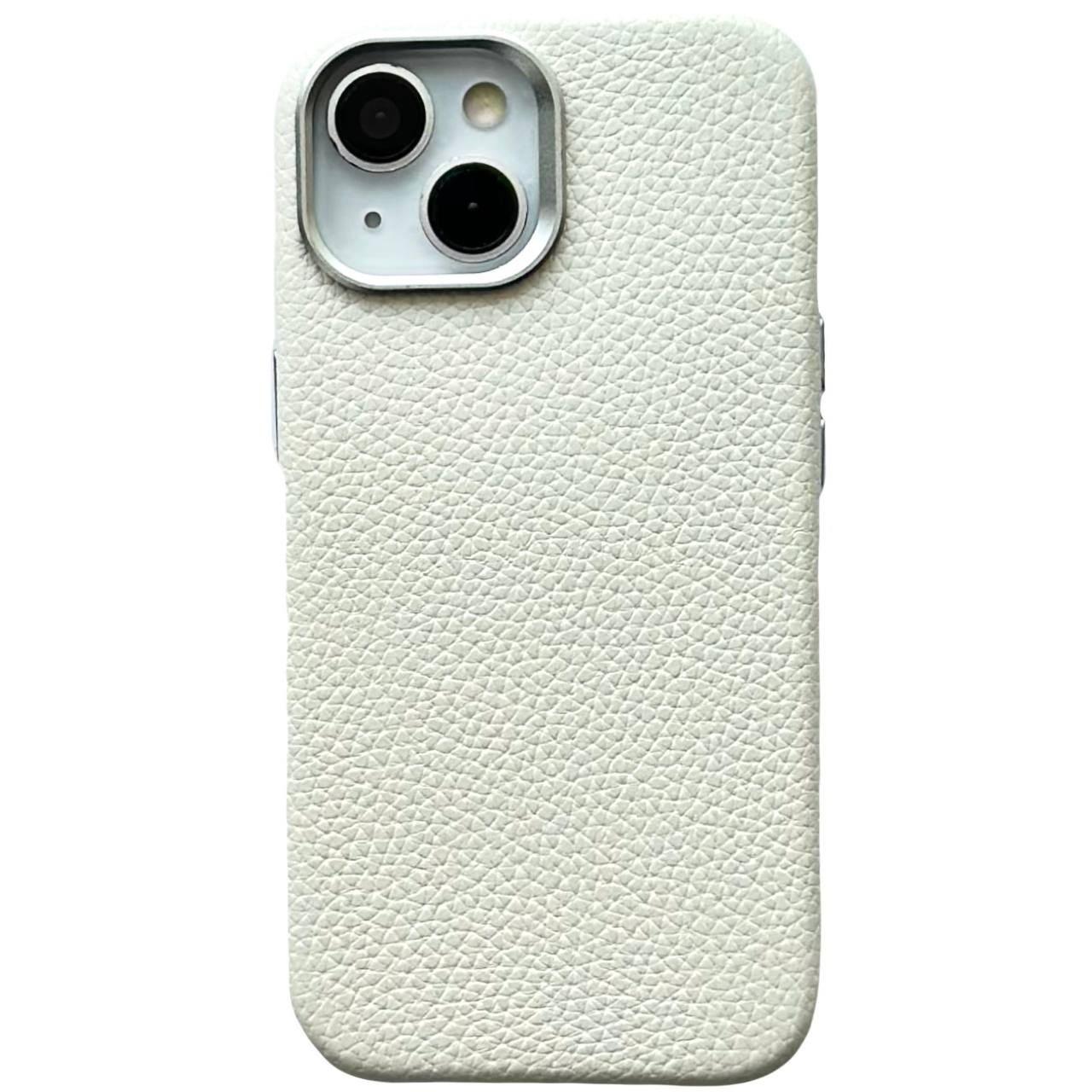 Leather Case Textured Magsafe iPhone 14 White - 1