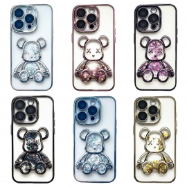 TPU BearBrick Liquid iPhone 14 Pro Silver