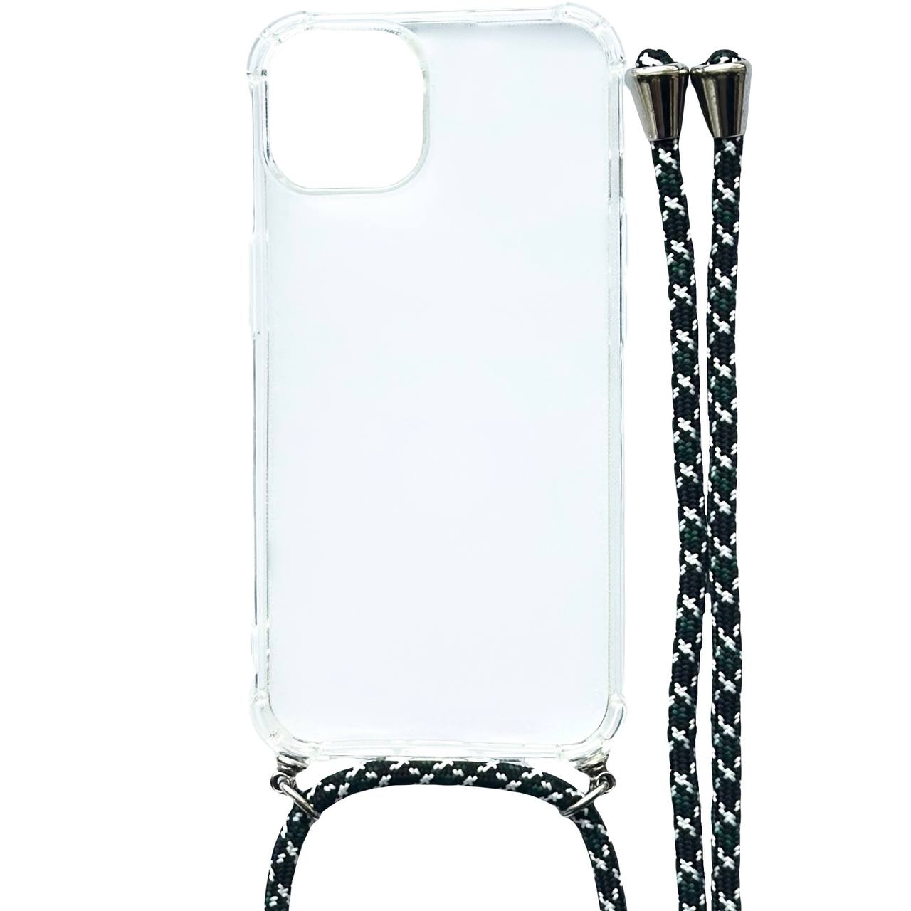 TPU Edge+Lanyard iPhone 13 Black/White - 1