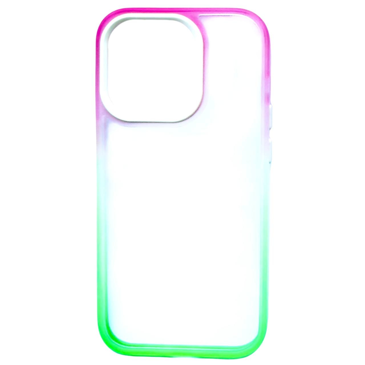 Gradient Crystal Case iPhone 12/12 Pro Pink/Green - 1