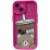 Cute Bear Coffee iPhone 15 Pink