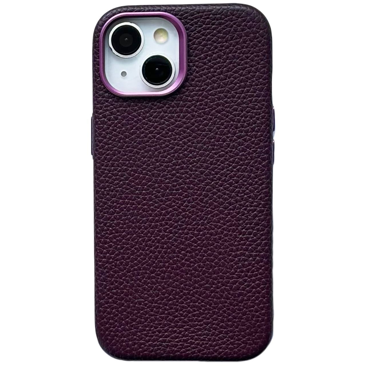 Leather Case Textured Magsafe iPhone 13 Dark Cherry - 1