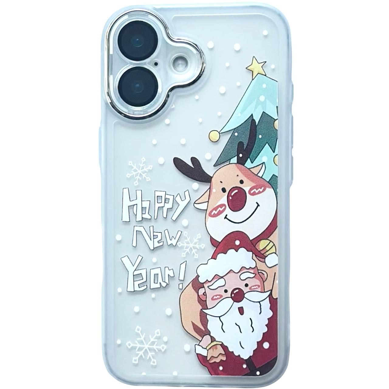 Christmas Glass Camera iPhone 16 White - 1