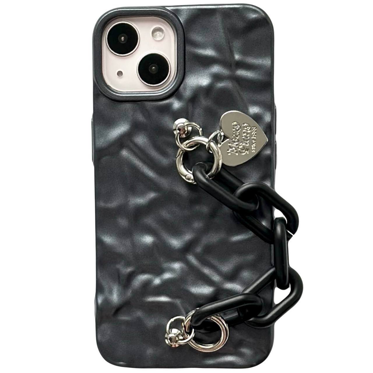 TPU Crumpled+Chain iPhone 14 Black - 1