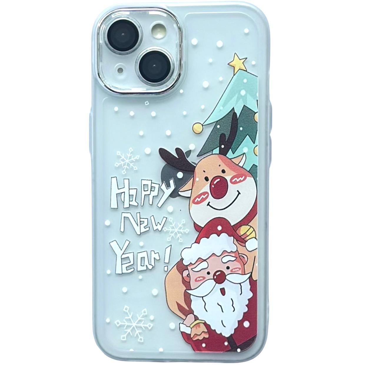 Christmas Glass Camera iPhone 14 White - 1