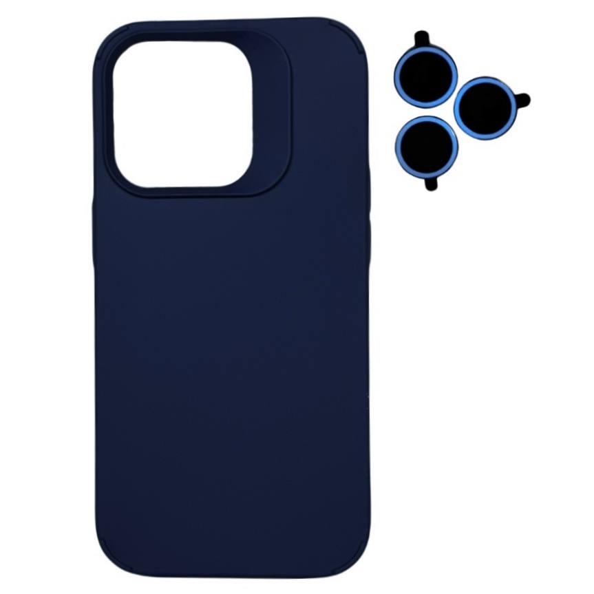 Silicone with Set iPhone 13 Midnight Blue - 3