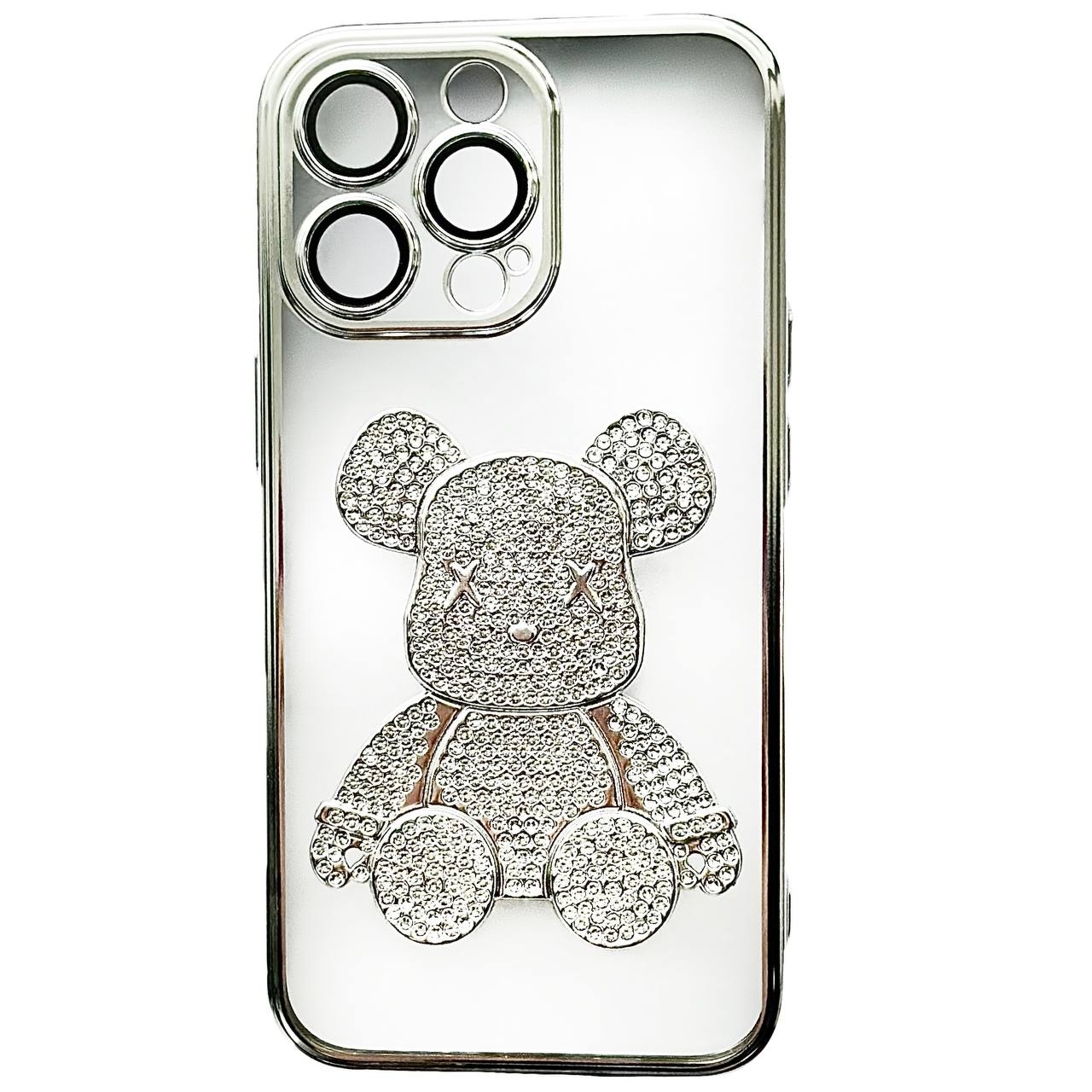 TPU BearBrick Diamond iPhone 13 Pro Max Silver - 1