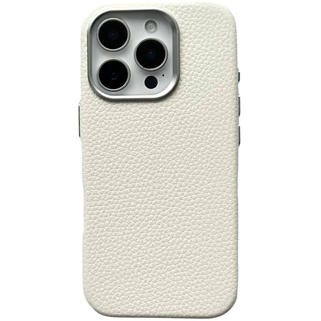 Leather Case Textured Magsafe iPhone 12 Pro Max White - 1
