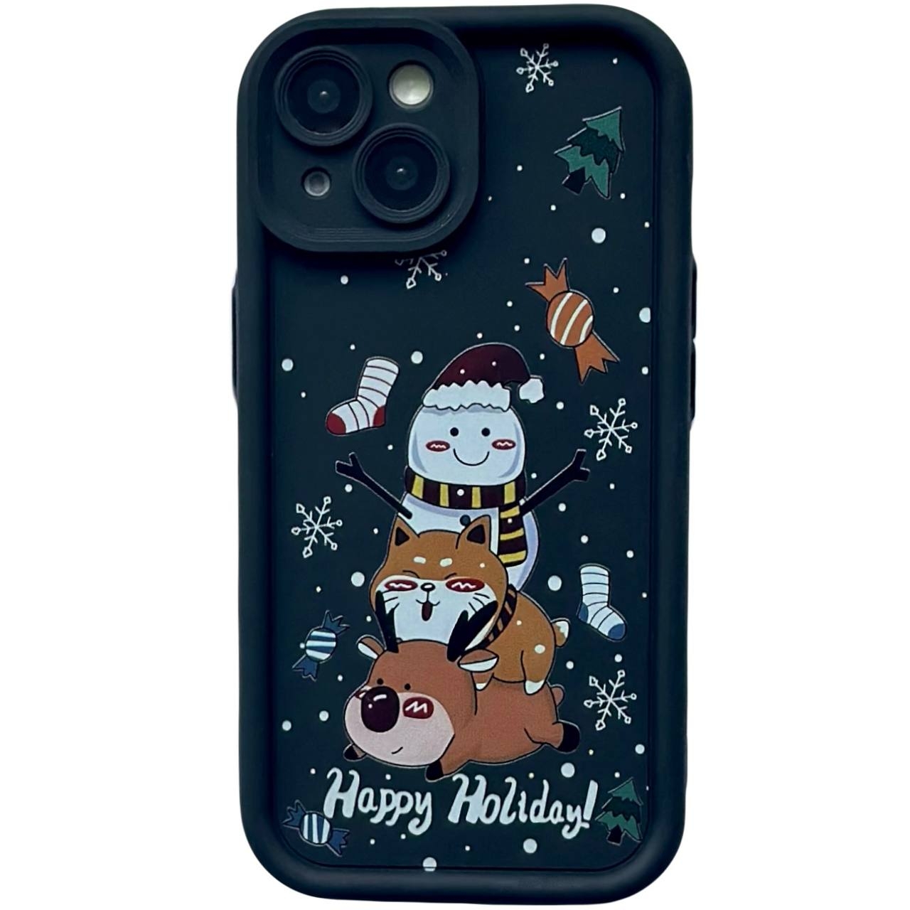 TPU Merry Christmas iPhone 13 Black (3-Head) - 1