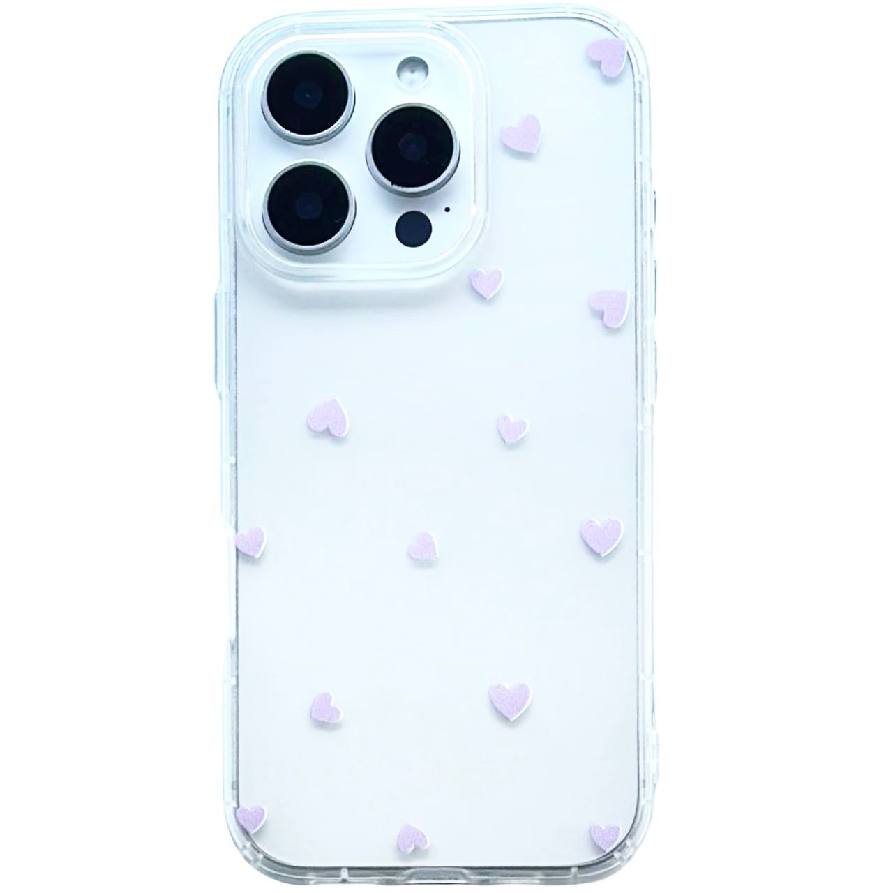 TPU Transparent Hearts iPhone 7/8/SE2/SE3 Purple - 1