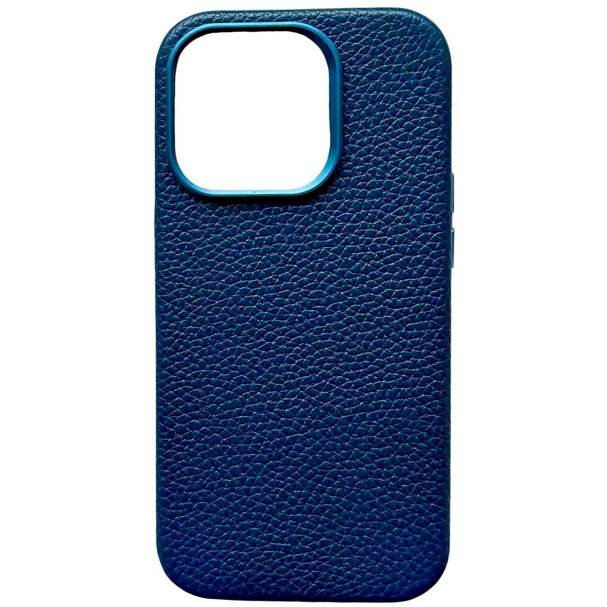 Leather Case Textured Magsafe iPhone 15 Pro Max Midnight Blue - 3