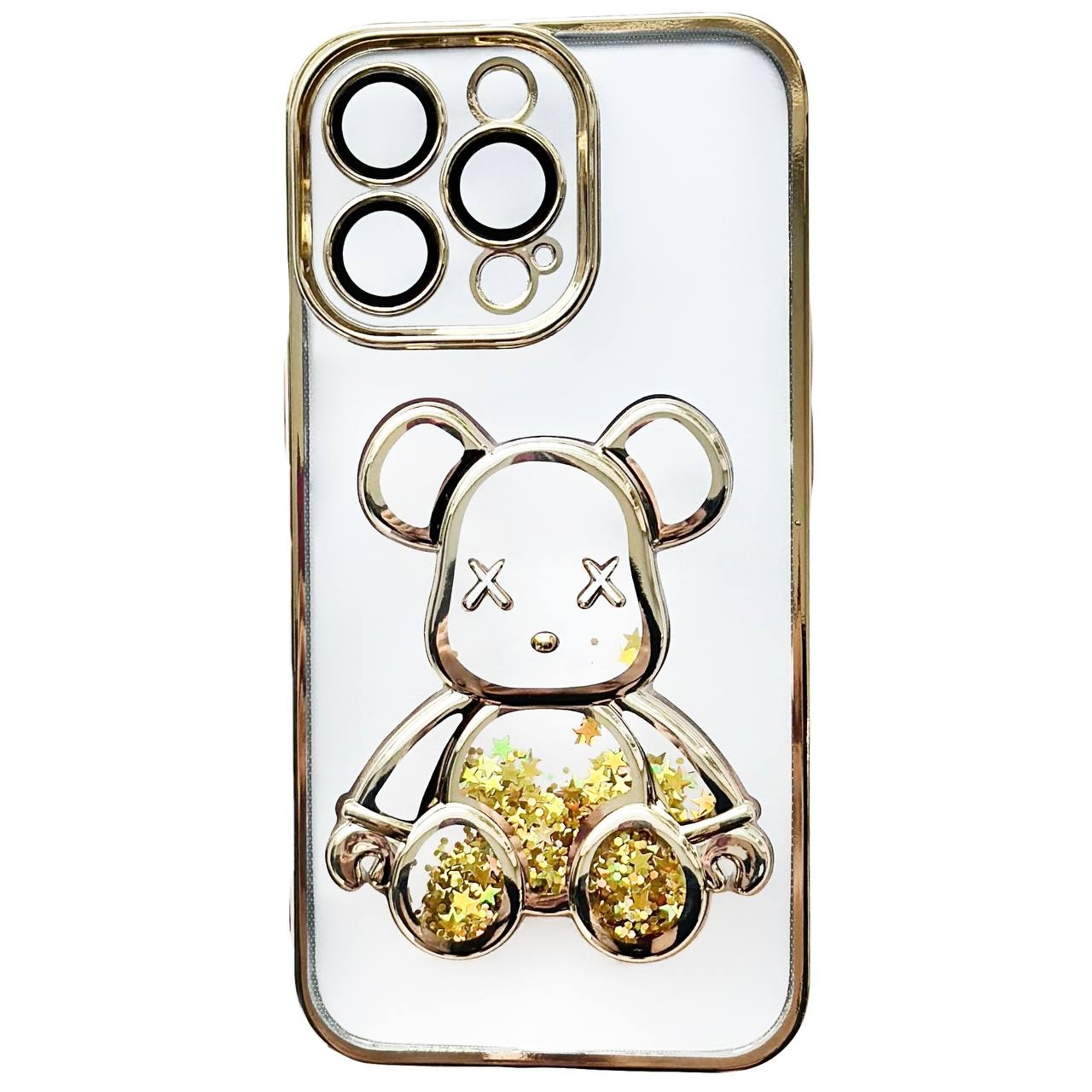 TPU BearBrick Liquid iPhone 13 Rose Gold - 3