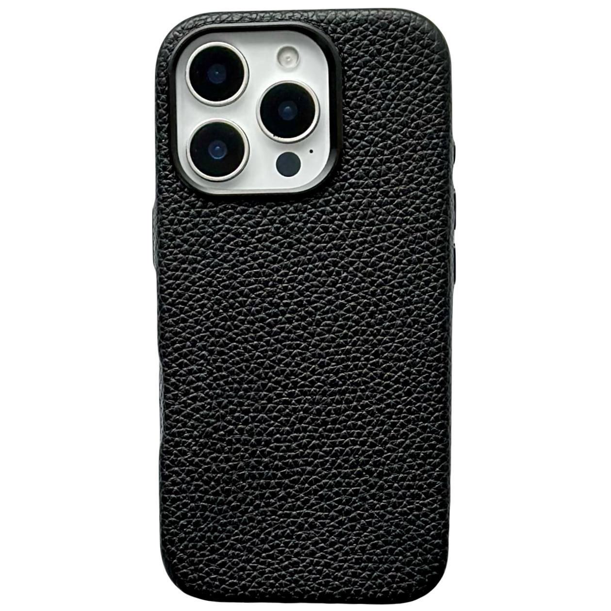 Leather Case Textured Magsafe iPhone 16 Pro Max Black - 1