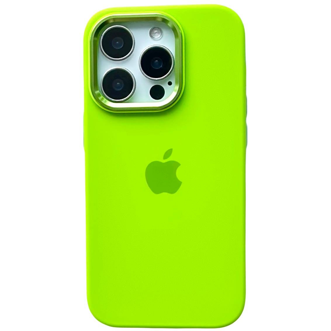 Silicone Case Metal Frame iPhone 13 Pro Party Green (49) - 1