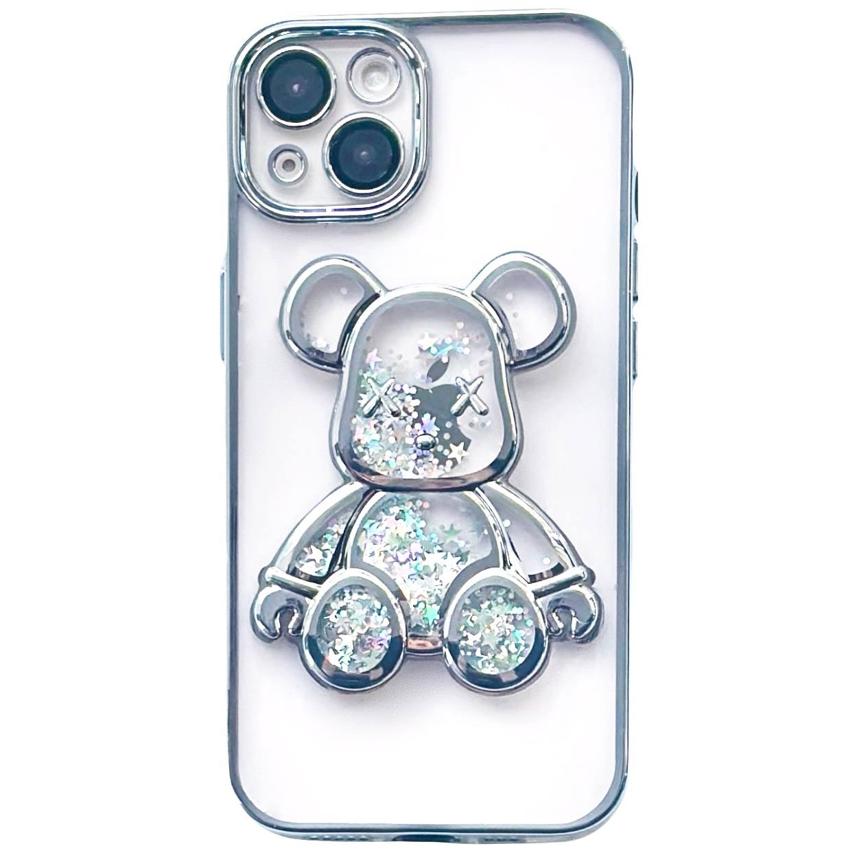 TPU BearBrick Liquid iPhone 15 Plus Silver - 1