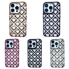 Hearts Metallic TPU iPhone 12 Pro Max Silver