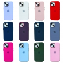 Silicone Case Metal Frame iPhone 14 Plus Pine Green (59)