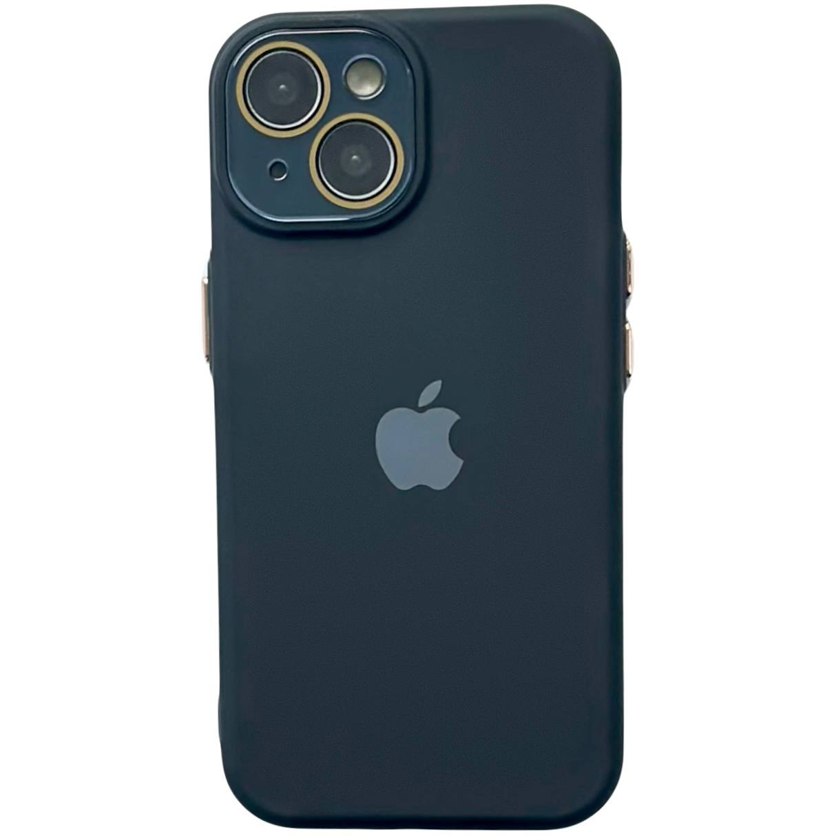 Silicone Metal Buttons iPhone 14 Black - 1