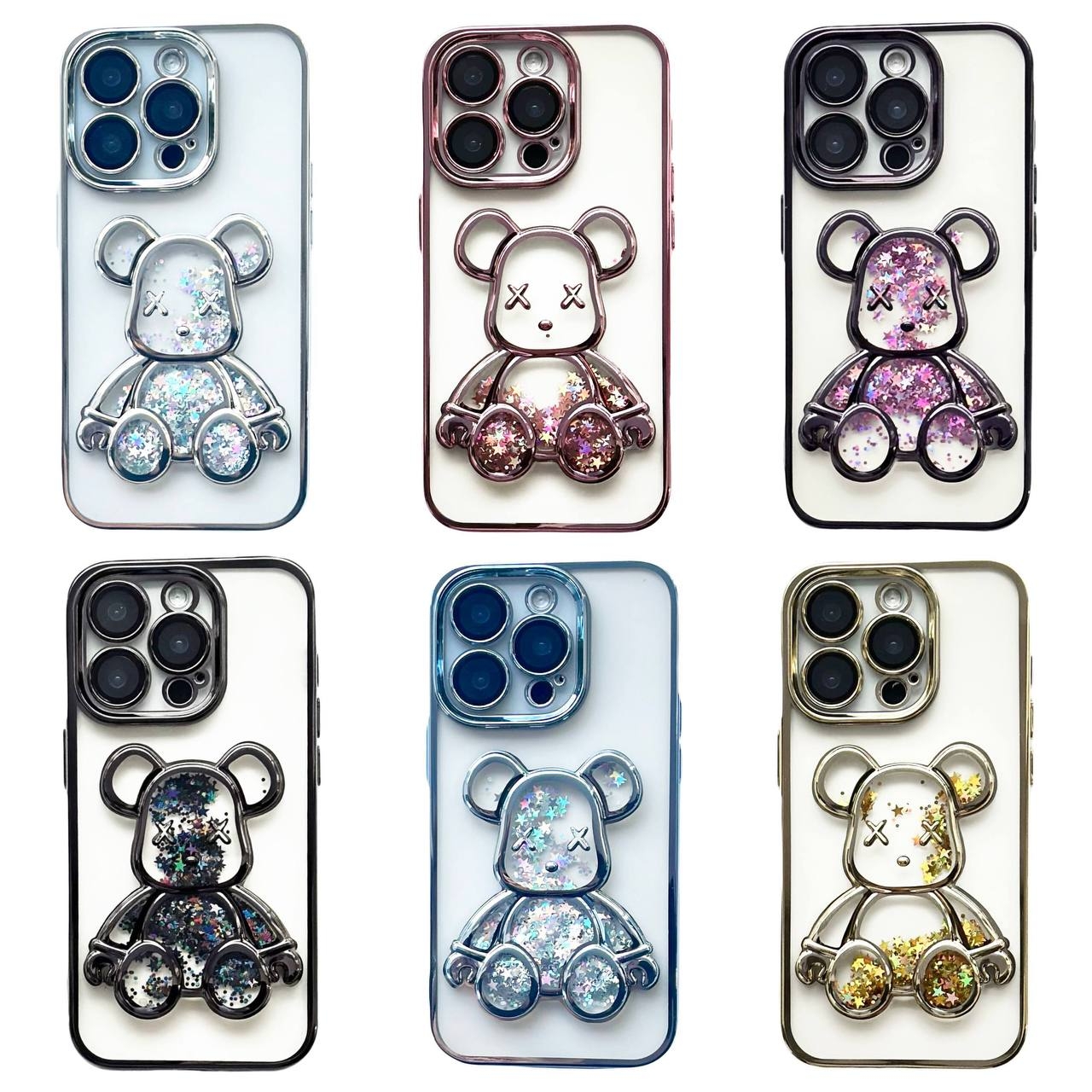 TPU BearBrick Liquid iPhone 14 Pro Silver - 2