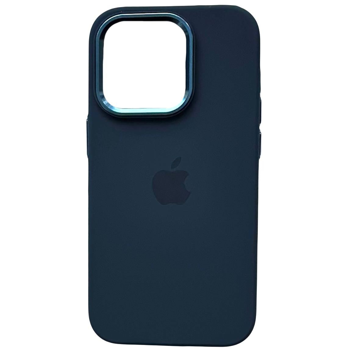 Silicone Case Metal Frame iPhone 14 Pro Blue Cobalt (35) - 3