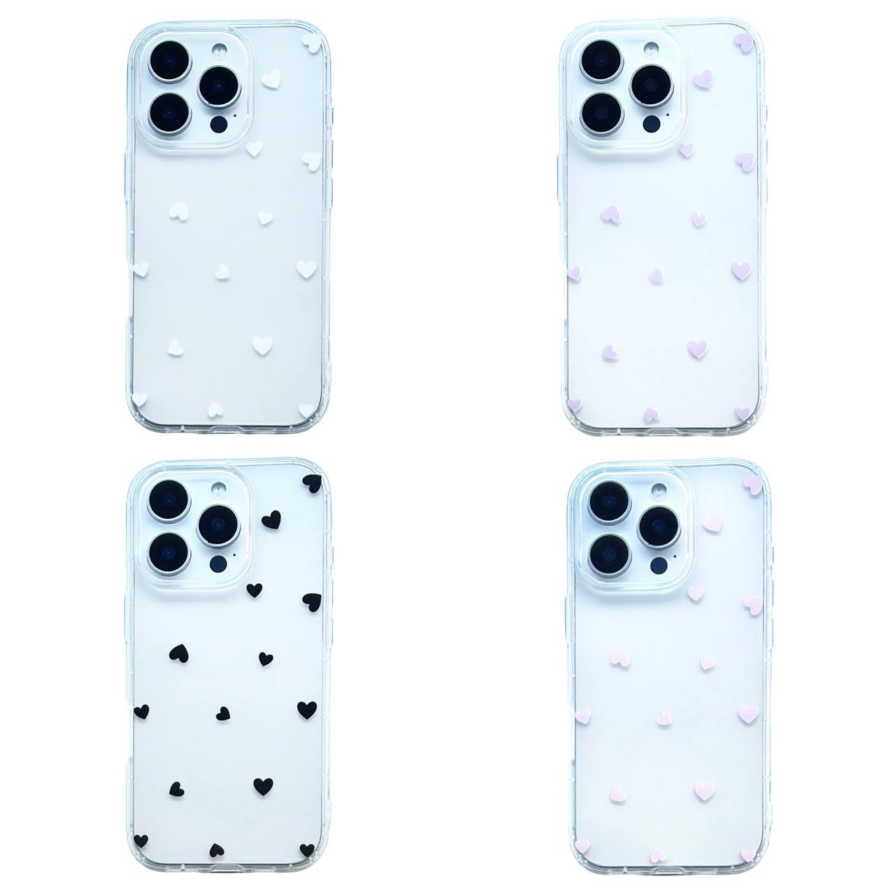 TPU Transparent Hearts iPhone 16 Pro Max Black - 2