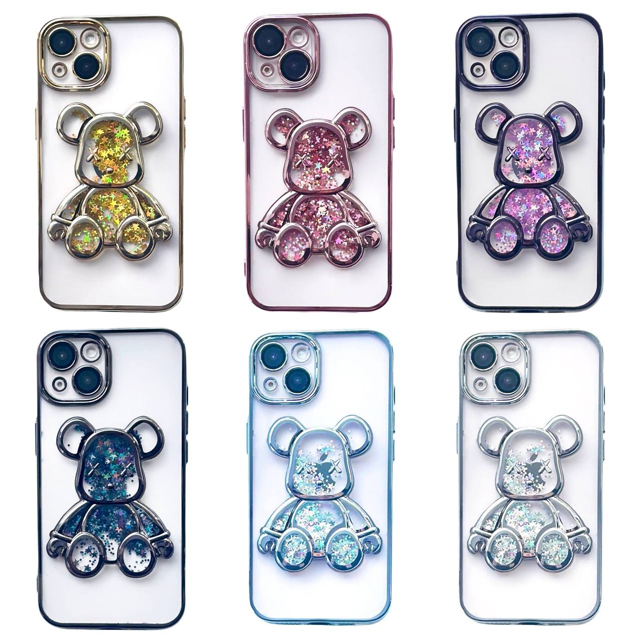 TPU BearBrick Liquid iPhone 15 Plus Silver - 2