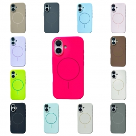Silicone Case Slim Magsafe iPhone 16 Plus Party Green
