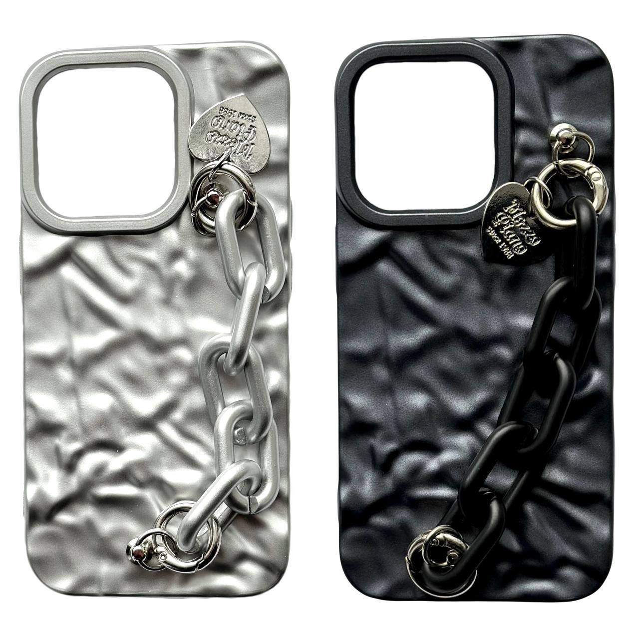 TPU Crumpled+Chain iPhone 12 Pro Max Black - 4