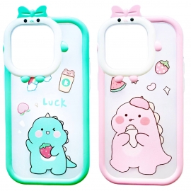 Cute Dino iPhone 13 Pro Pink