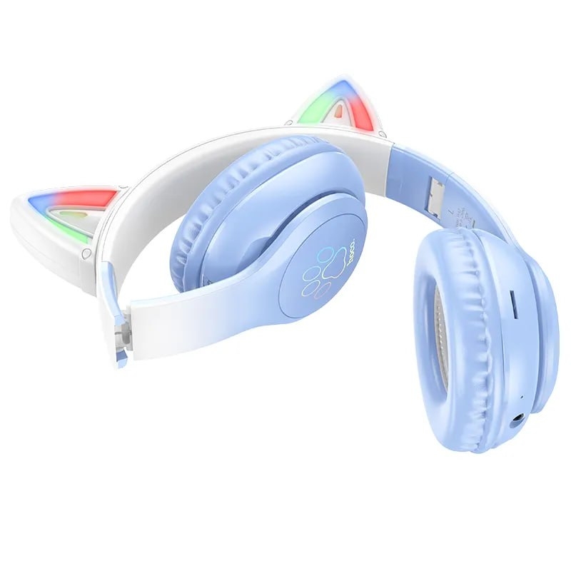 hoco. W42 Cat Ears WireLess Headphones Blue - 3