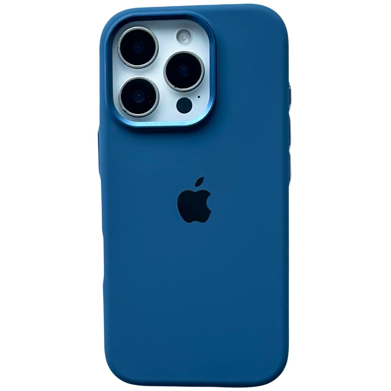 Silicone Case Metal Frame iPhone 14 Pro Blue Cobalt (35) - 1