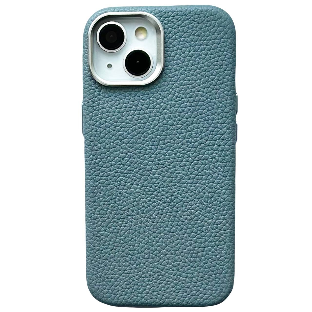 Leather Case Textured Magsafe iPhone 15 Lavender Gray - 1