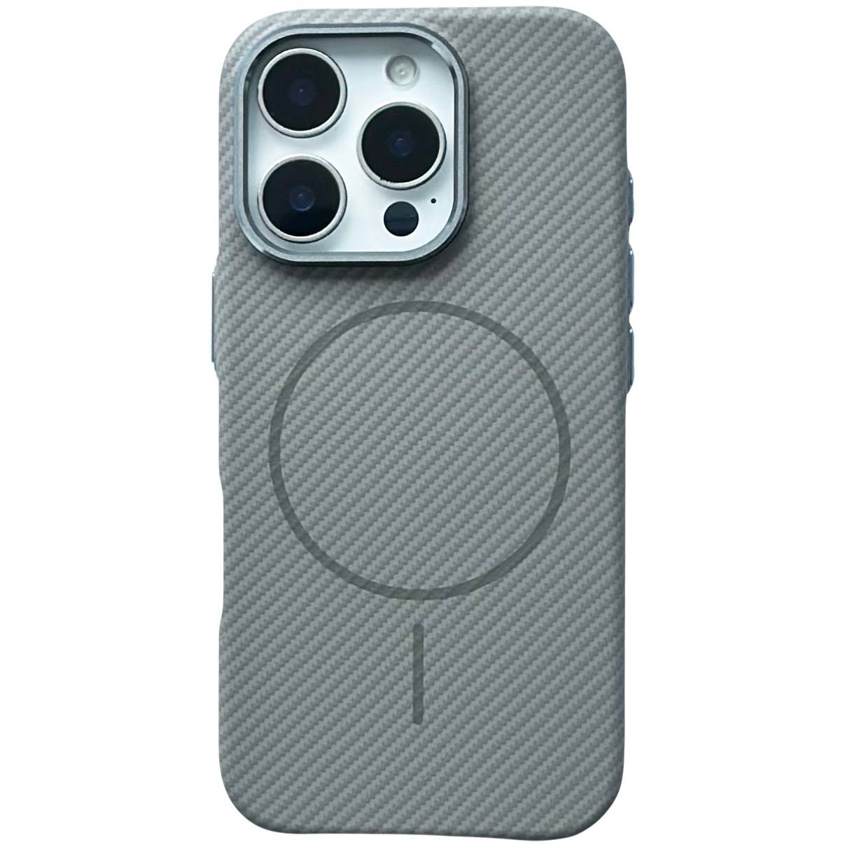 Carbon Pattern Slim Magsafe iPhone 15 Pro Gray - 1