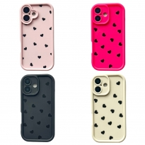 TPU Hearts Mini iPhone 16 Black