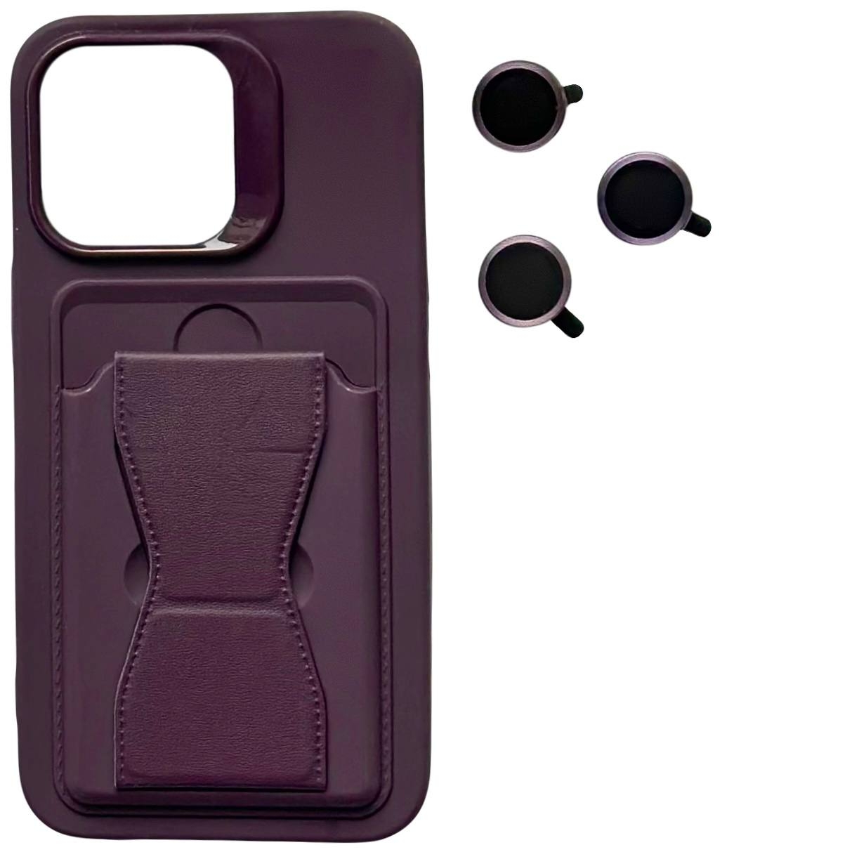 Leather Card Set iPhone 14 Pro Max Dark Cherry - 4