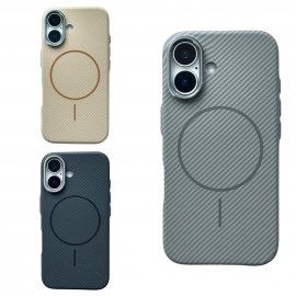 Carbon Pattern Slim Magsafe iPhone 16 Gray
