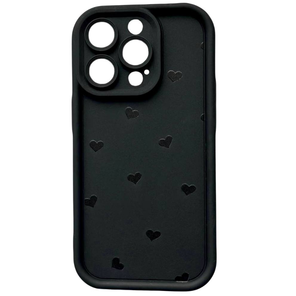 TPU Hearts Mini iPhone 16 Black - 1