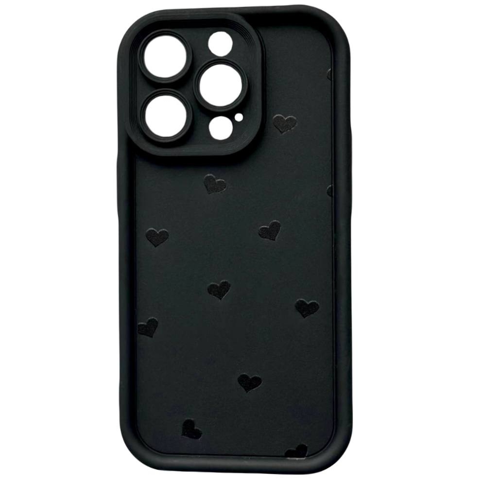 TPU Hearts Mini iPhone 15 Pro Black - 3