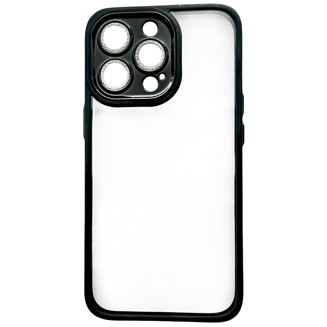 Color Case Glass Diamond Camera iPhone 14 Black - 3