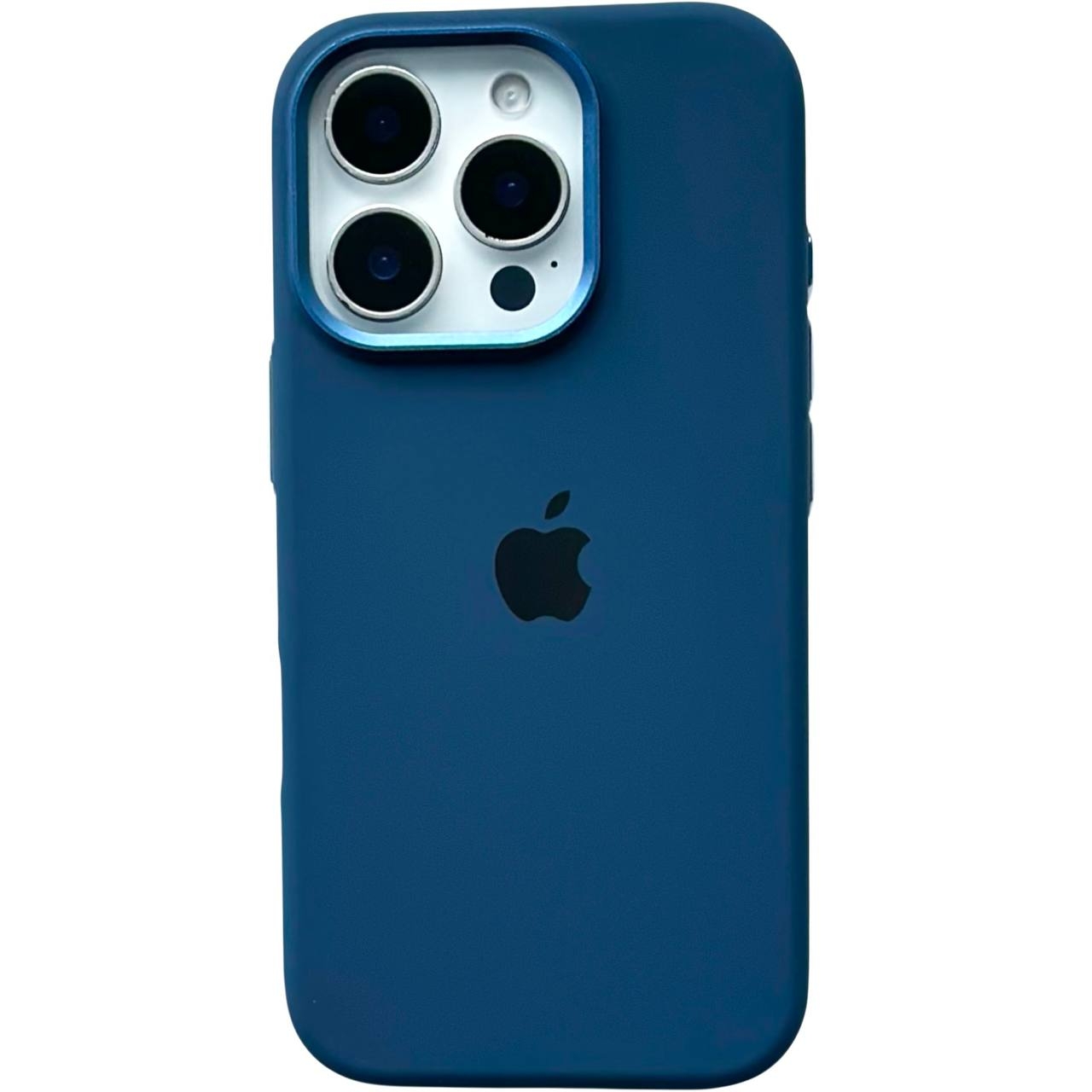 Silicone Case Metal Frame iPhone 12/12 Pro Midnight Blue (8) - 1